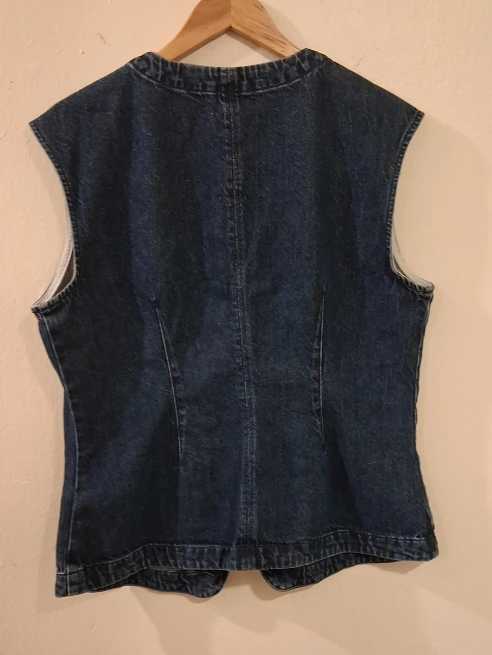 Madewell Dark Blue Sleeveless Denim Button Vest - Picture 3 of 4